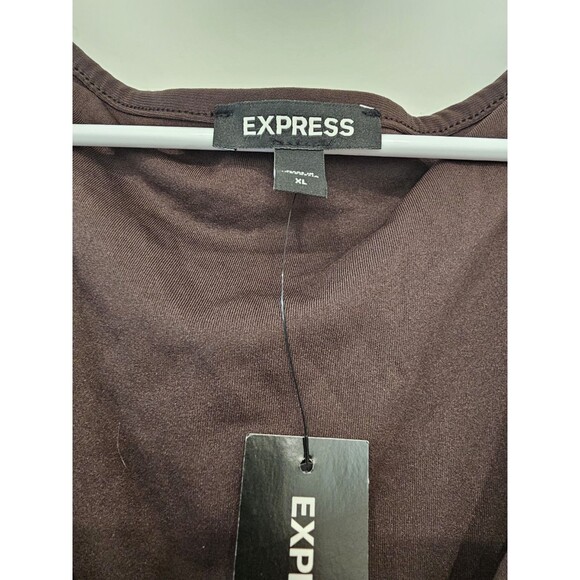 Express Women's Brown Midi Dress With Side Drawstring Size XL NWT - Picture 2 of 6